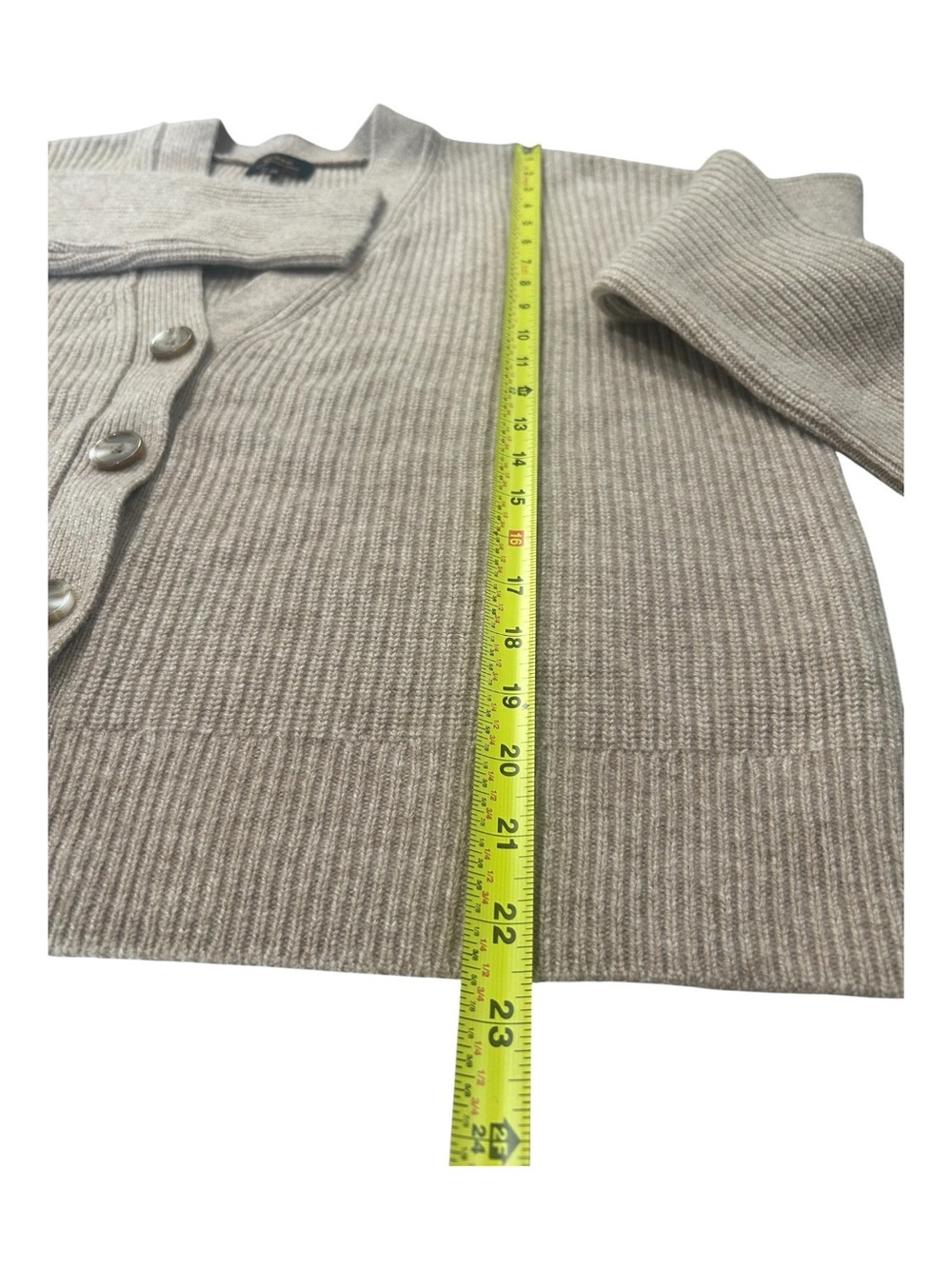 Quince Cashmere Fisherman Boxy Cropped Cardigan Sweater Oversized XS Button Fron - Picture 13 of 13